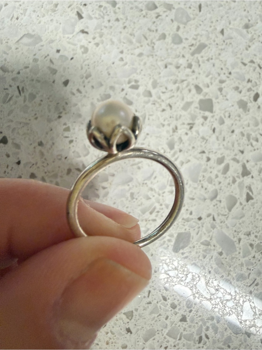 Pandora Silver Pearl Blossom Ring - Picture 4 of 4